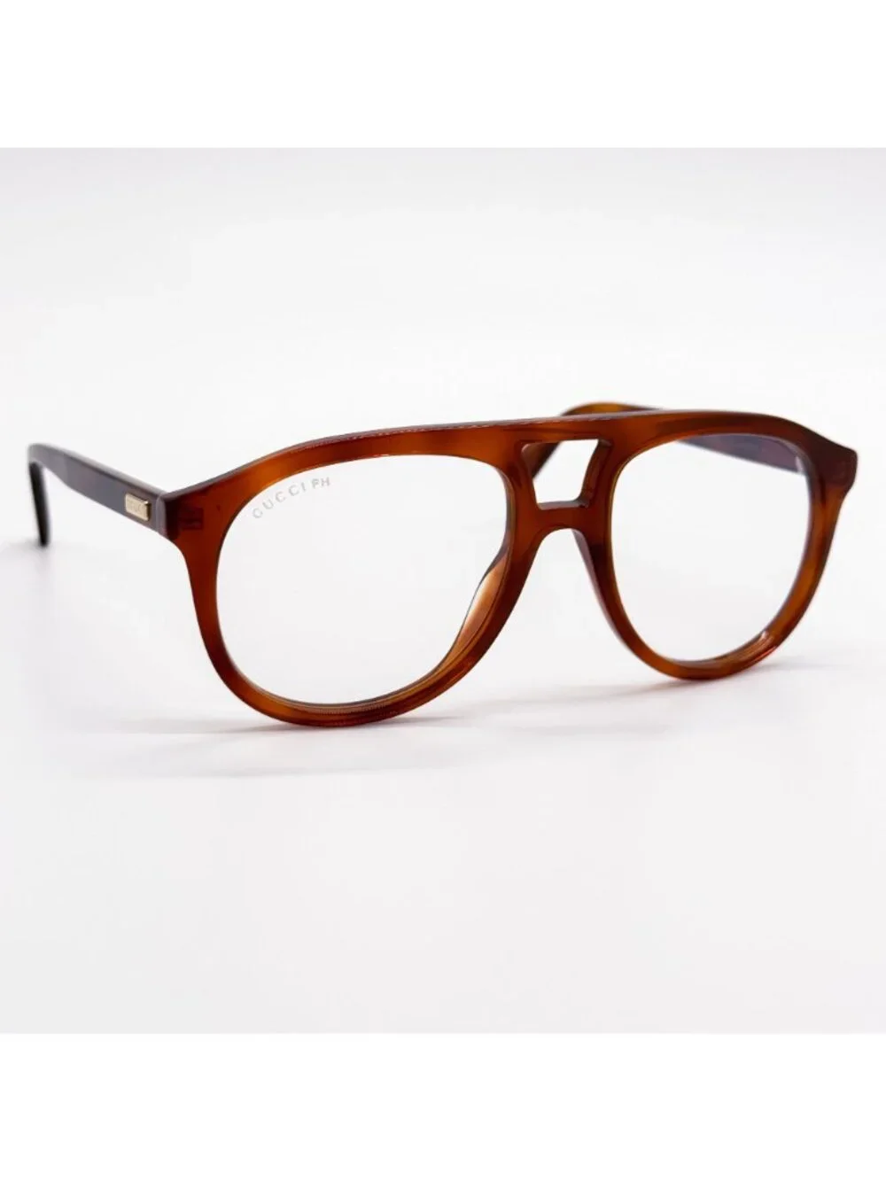 New Gucci Havana Aviator Sunglasses GG1320S 001 with Transition Lenses